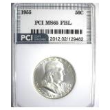 1955 Franklin PCI MS65 FBL Key Date