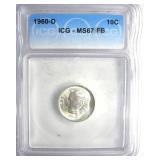 1960-D Dime ICG MS67 FB LISTS $400