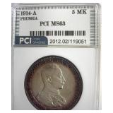 1914-A 5 Mark PCI MS63 Prussia Germany