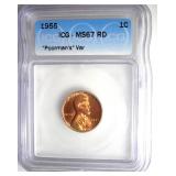 1955 Cent ICG MS67 RD Poorman's Var