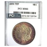 1878 7TF Morgan MS65 LISTS $750