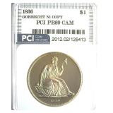 1836 Dollar PCI PR69 CAM Gobrecht Ni Copy
