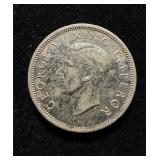 New Zealand 1 Shilling Silver AU+