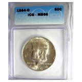 1964-D Kennedy ICG MS66 LISTS FOR $125