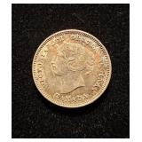 1900 Canada 5 Cents Silver Coin UNC