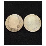 Old Silver Shillings Group of 2
