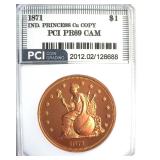 1871 Dollar PCI PR69CAM Indian Princess Cu Copy