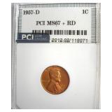 1957-D Cent MS67+ RD LISTS $6500
