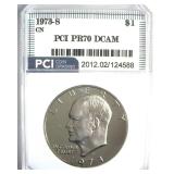 1973-S CN Ike PR70 DCAM LISTS $3250