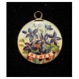 6 Pence w/Red Renee+Blue Flowers Sky Orig Design