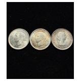 WW2 .925 Silver Ch BU Struck by US Mint 3pcs