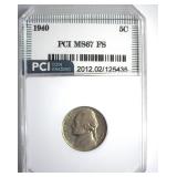 1940 Nickel MS67 FS LISTS $275