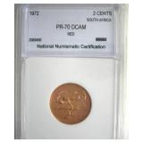 1972 2 Cents NNC PR70 DCAM RD South Africa