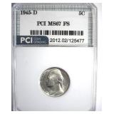 1945-D Nickel MS67 FS LISTS $250