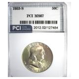1953-S Franklin MS67 LISTS $1200