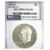 1976-S Silver T1 Ike PR70 DCAM LISTS $950