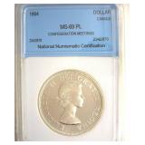 1964 Dollar NNC MS69 PL Confederation Meetings
