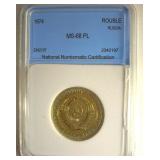 1974 Rouble NNC MS68 PL Russia KEY