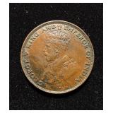 1925 Cent AU+ Hong Kong