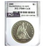 1863 Dollar PCI PR69CAM Transitional Ni Copy