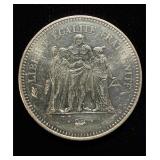1977 France 50 Francs Lg Silver UNC+
