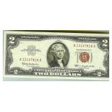 1963 $2 Crisp Ch UNC Red Seal