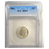 1961 Dime ICG MS67