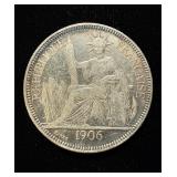 1906 Vietnam Silver Crown AU+