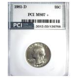 1981-D Quarter MS67+ LISTS $1150