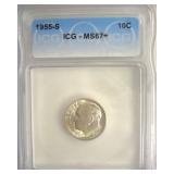 1955-S Dime ICG MS67+ LISTS $400