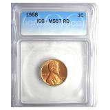 1958 Cent ICG MS67 RD LISTS $450