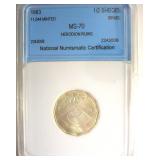 1983 1/2 Sheqel NNC MS70 Israel