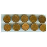 1936-1948 Centavo Mexico 10 Pc Lot