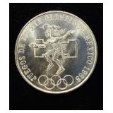 1968 Mexico 25 Pesos Olympics Gem BU