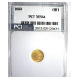 1853 Gold $1 MS64 LISTS $1050