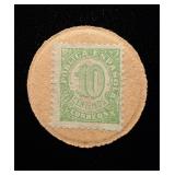 1938 Spain 10 Centimos Postage Stamp Coin UNC Rare