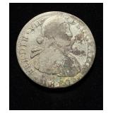 1810 8 Reales Silver Crown China Chopmarks