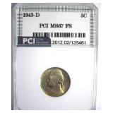 1943-D Nickel MS67 FS LISTS $125