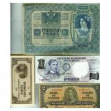 10 Vintage Bank Notes Italy Mexico Brazil Germany