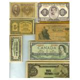 12 Vintgae Bank Notes Japan Canada Agrentina