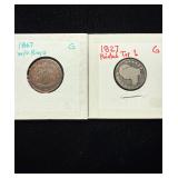 Pair Old Type Coins