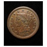 1848 Large Cent AU/UNC