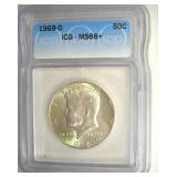 1969-D Kennedy ICG MS66+ LISTS $600