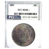 1887 Morgan PCI MS65+ Purple Toning