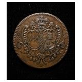 1762 German States 1/2 Kreuzer AU+ Rare