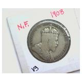 1908 50 Cents VG Newfoundland