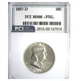 1957-D Franklin MS66+ FBL LISTS $500