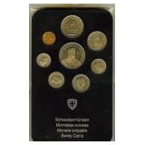 1980 1 Rappen-5 Franc BU Coin Set Switzerland