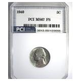 1940 Nickel MS67 FS LISTS $275