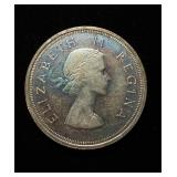 1953 Silver 5 Shillings Ch UNC